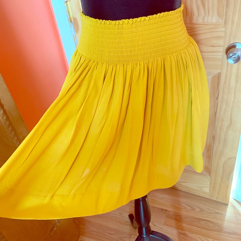 Solid Gold Flared Mini Skirt